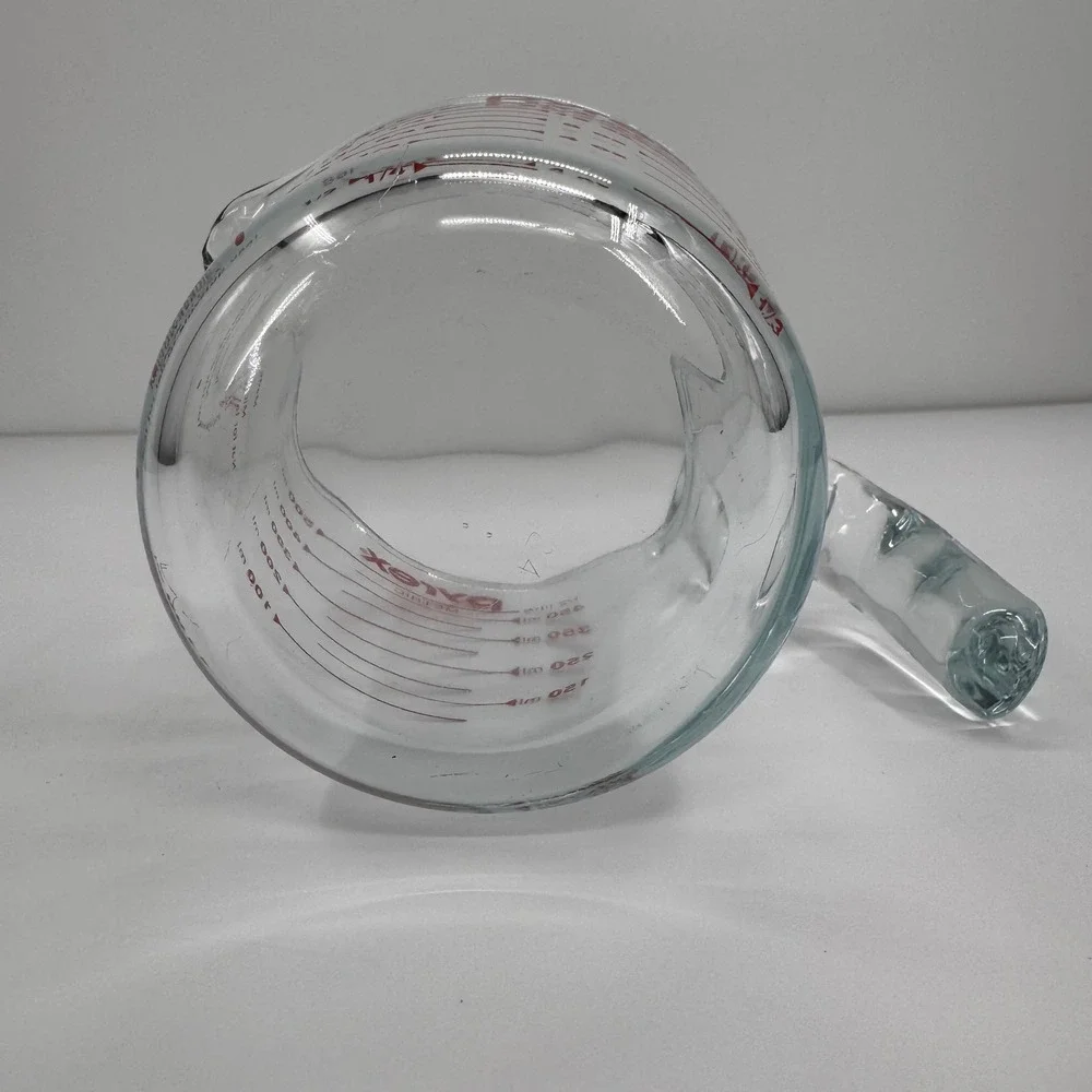 Vintage Pyrex 2 Cup Glass Measuring Cup 16oz 500ml Red Lettering Made‎ in USA